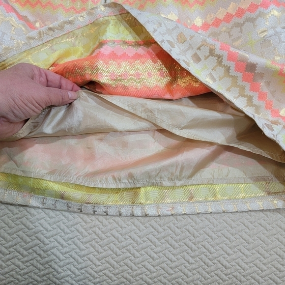 Jun & Ivy pleated Metallic gold & bright coral Skirt Size Medium - Picture 12 of 16